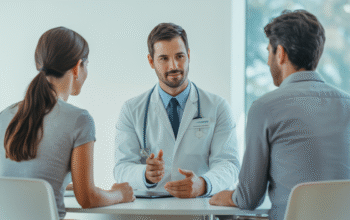 Couple consulting with fertility doctor