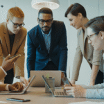 Shopify development agency team collaborating on website design