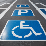 Pavement stencils for parking lot markings