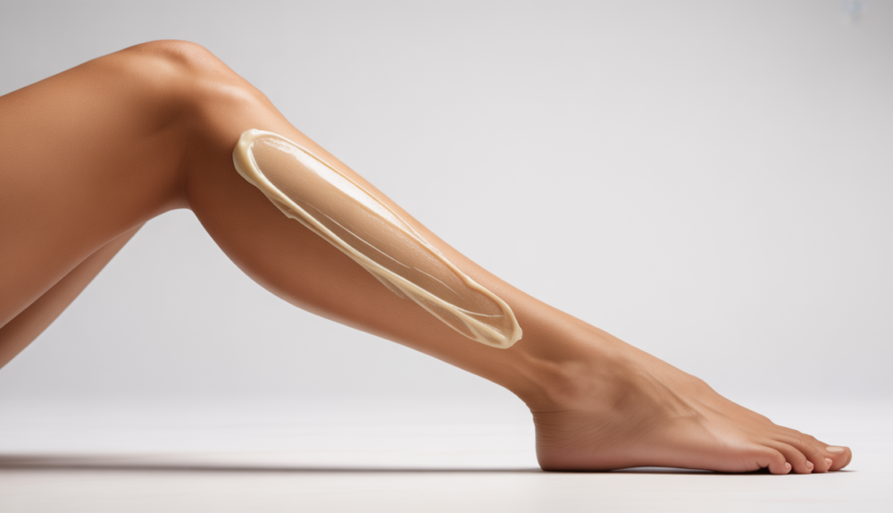 Smooth and hairless leg after waxing