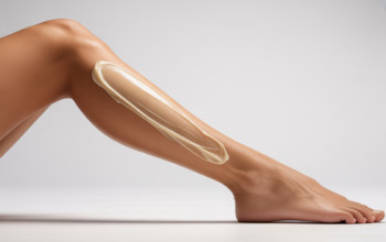 Smooth and hairless leg after waxing