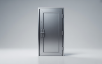 Modern steel security door providing ultimate protection for home and business.