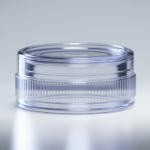 High-quality clear plastic Alaska cap with ribbed sides and tamper-evident band on a white background