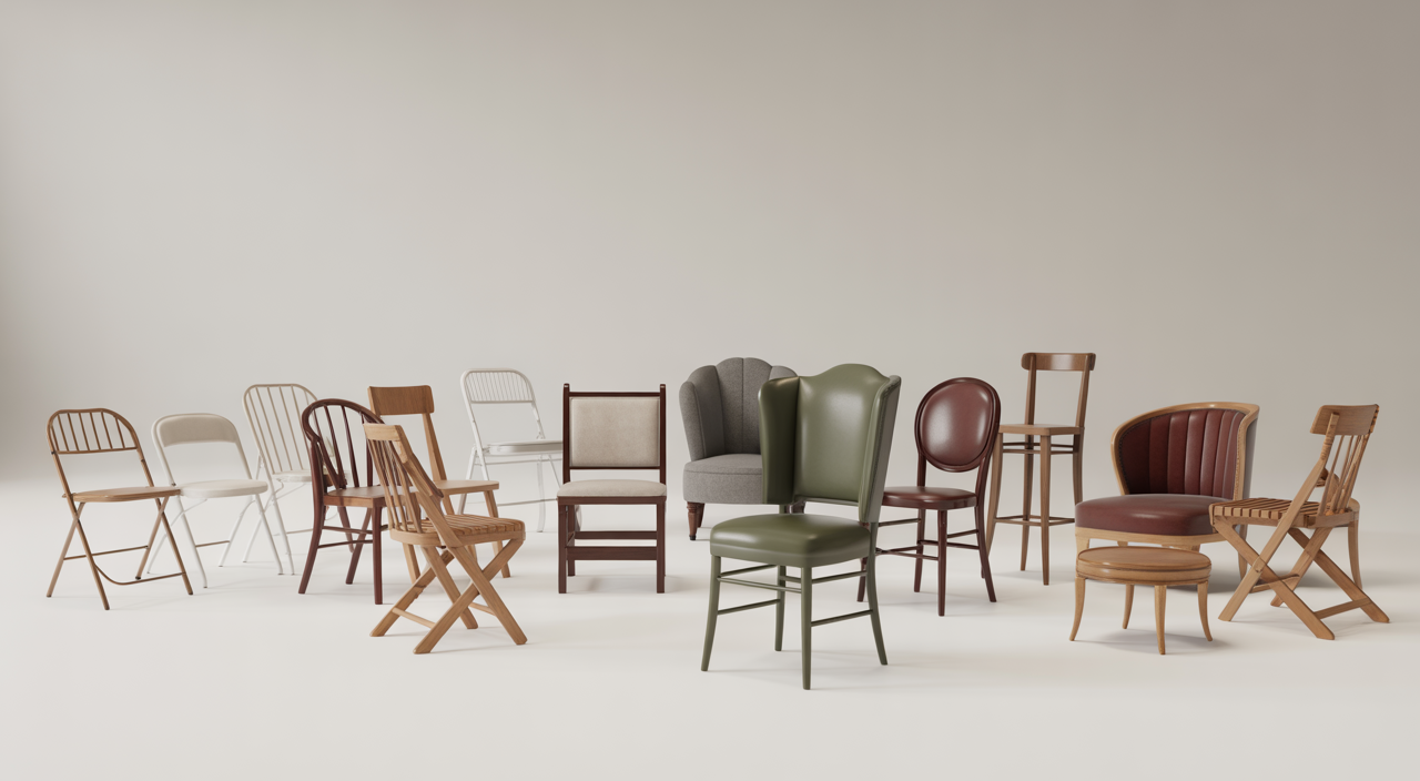 Indoor party rentals setup in Virginia with chairs, tables, and décor