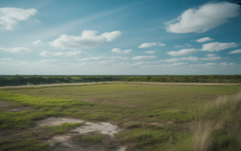 Photorealistic image of a small vacant land plot in Florida representing affordable land for sale under $5000