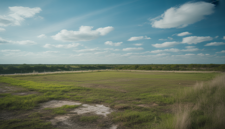 Photorealistic image of a small vacant land plot in Florida representing affordable land for sale under $5000