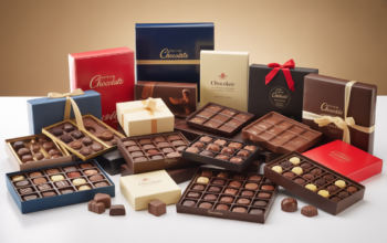 Assorted premium chocolates and gift boxes on a clean white background with elegant packaging for online chocolate shopping