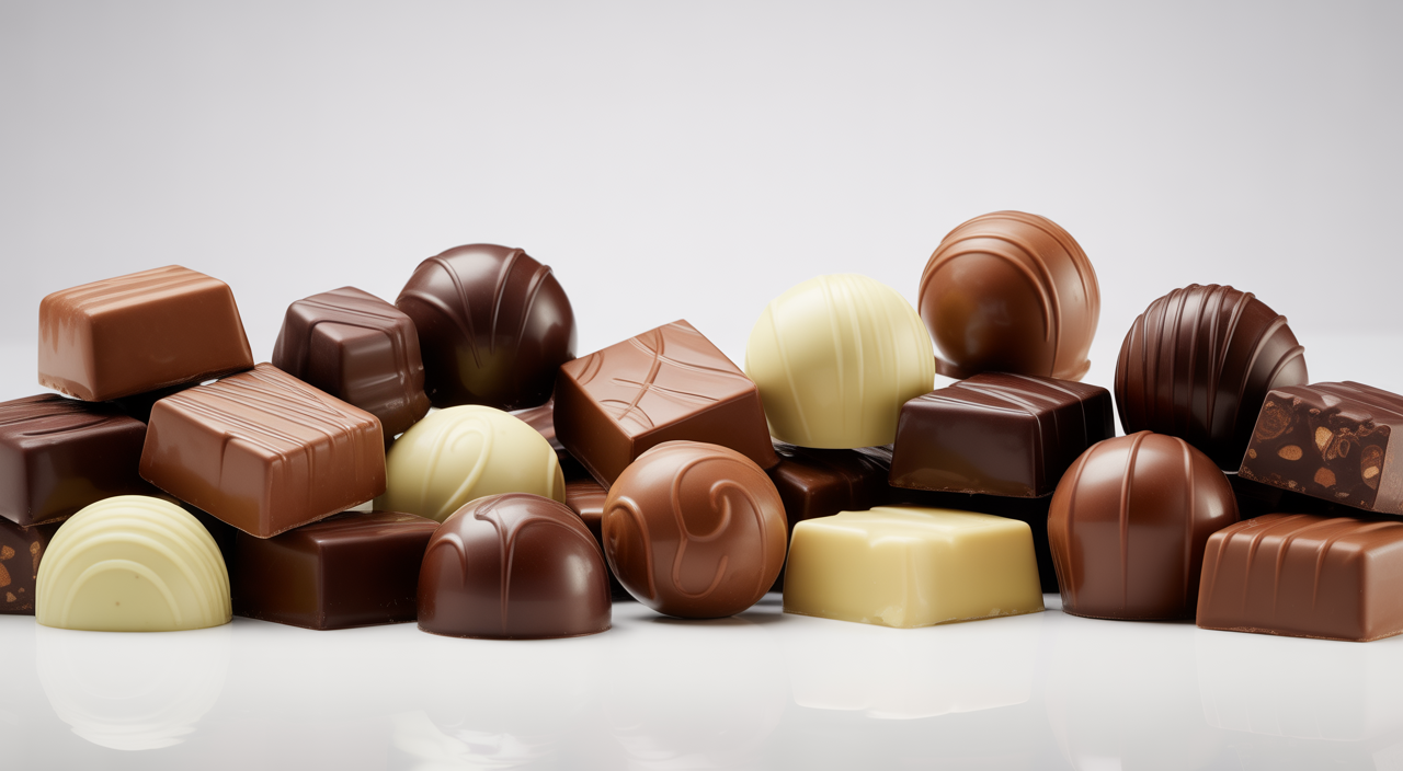 Person buying chocolates online using a smartphone and laptop